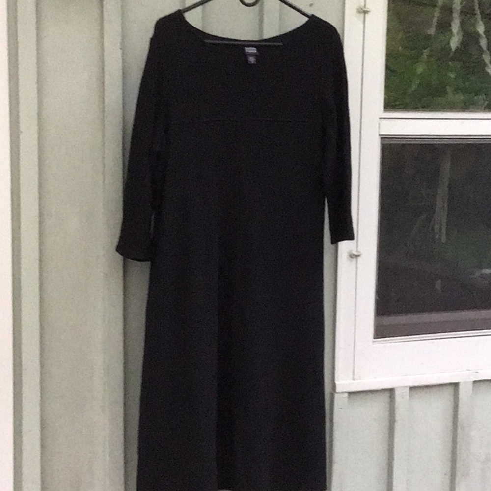 Eileen Fisher black wool dress.
